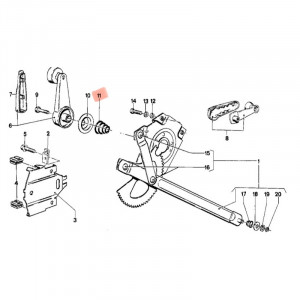 Conical spring set under window lifter crank BMW 1502-2002